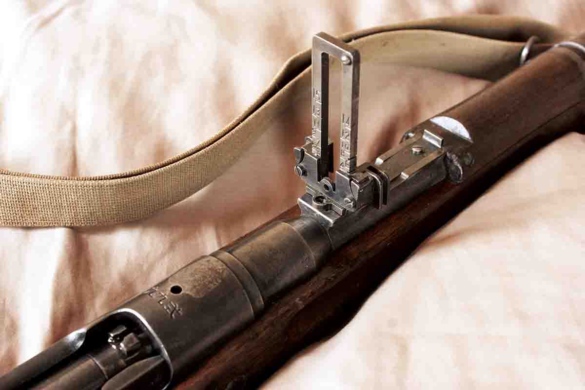 The rifle is all original except for the area on the front of the receiver ring where the chrysanthemum stamping was ground off.  This is typical of Arisakas surrendered at the close of World War II.